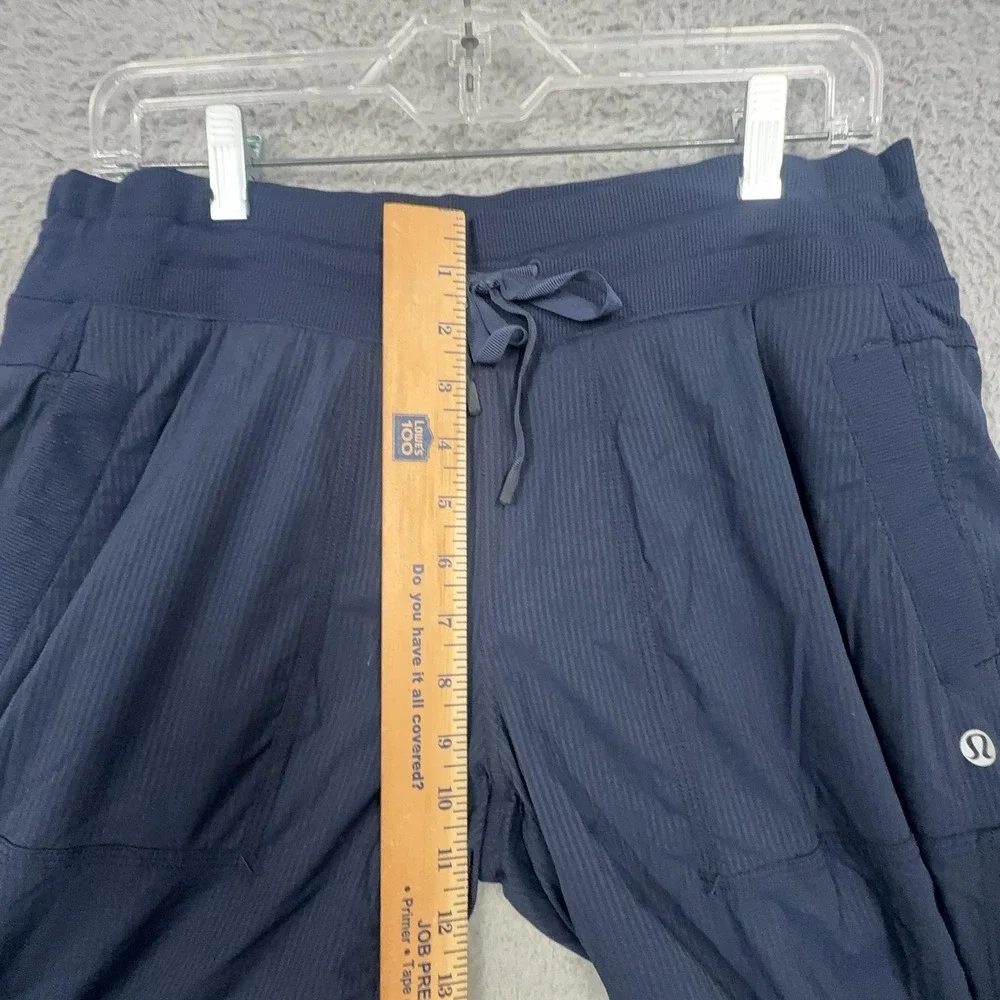 Lululemon Pants Womens 8 Blue Woven Track Drawstring Pockets Yoga Gym Activewear